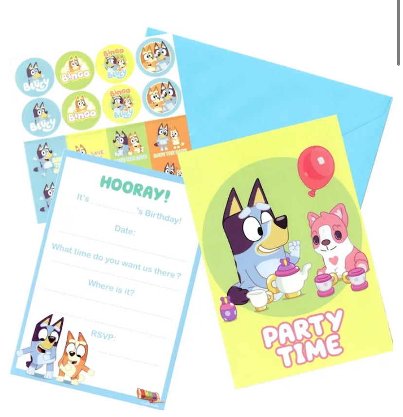 Bluey invitations