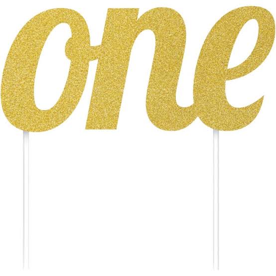 ONE GLITTER GOLD CAKE TOPPER