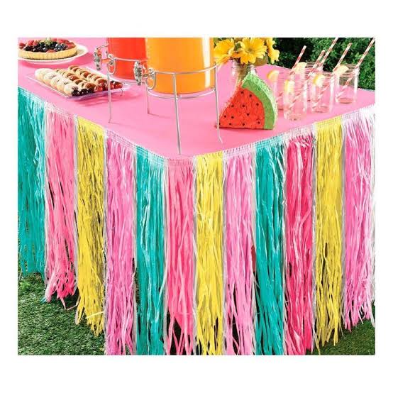 Just Chillin Table Skirt Grass Look Multicoloured