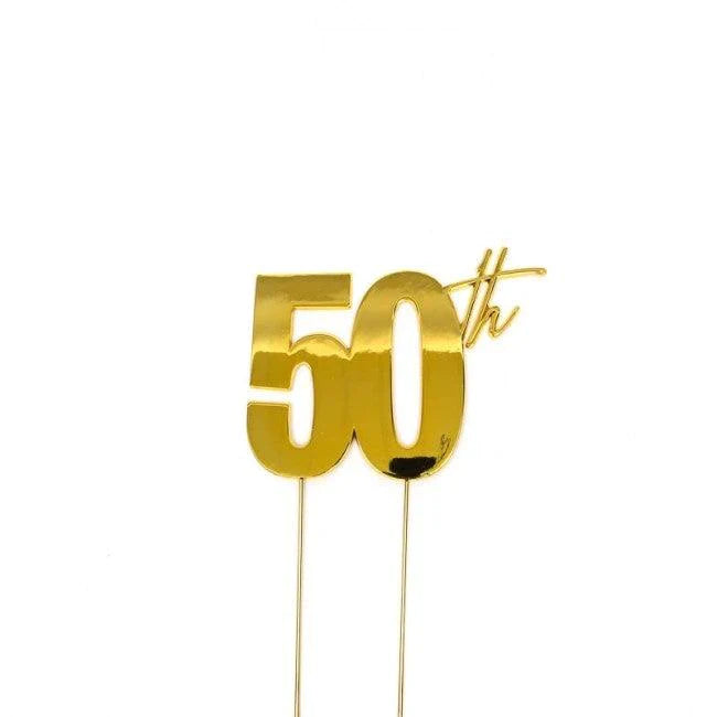 50TH GOLD METAL CAKE TOPPER