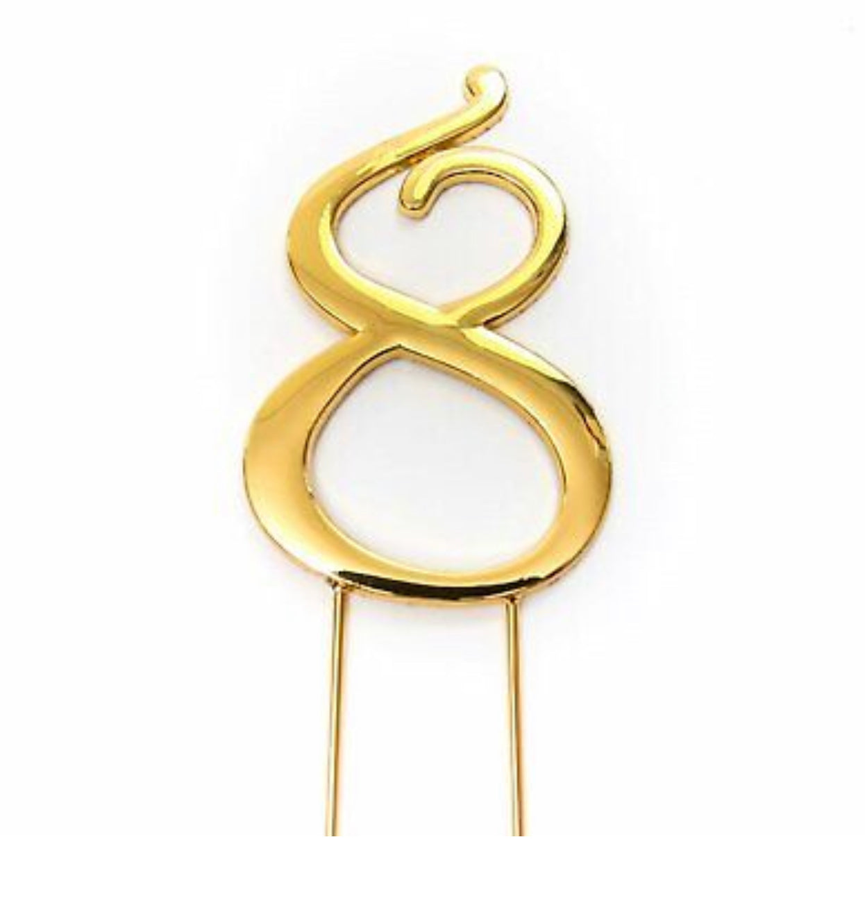 GOLD NUMBER 8 CAKE TOPPER