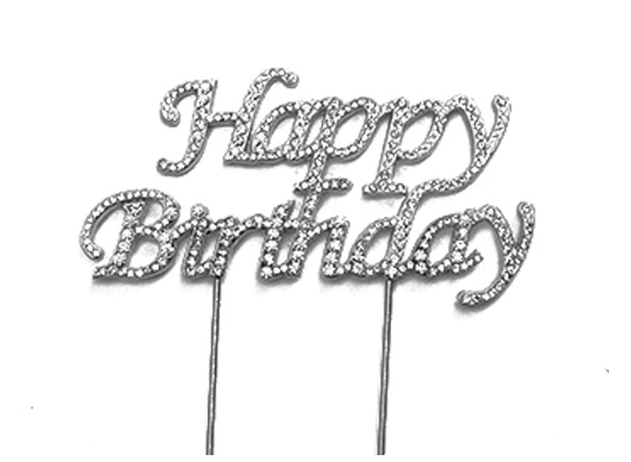 HAPPY BIRTHDAY DIAMANTÉ CAKE TOPPER