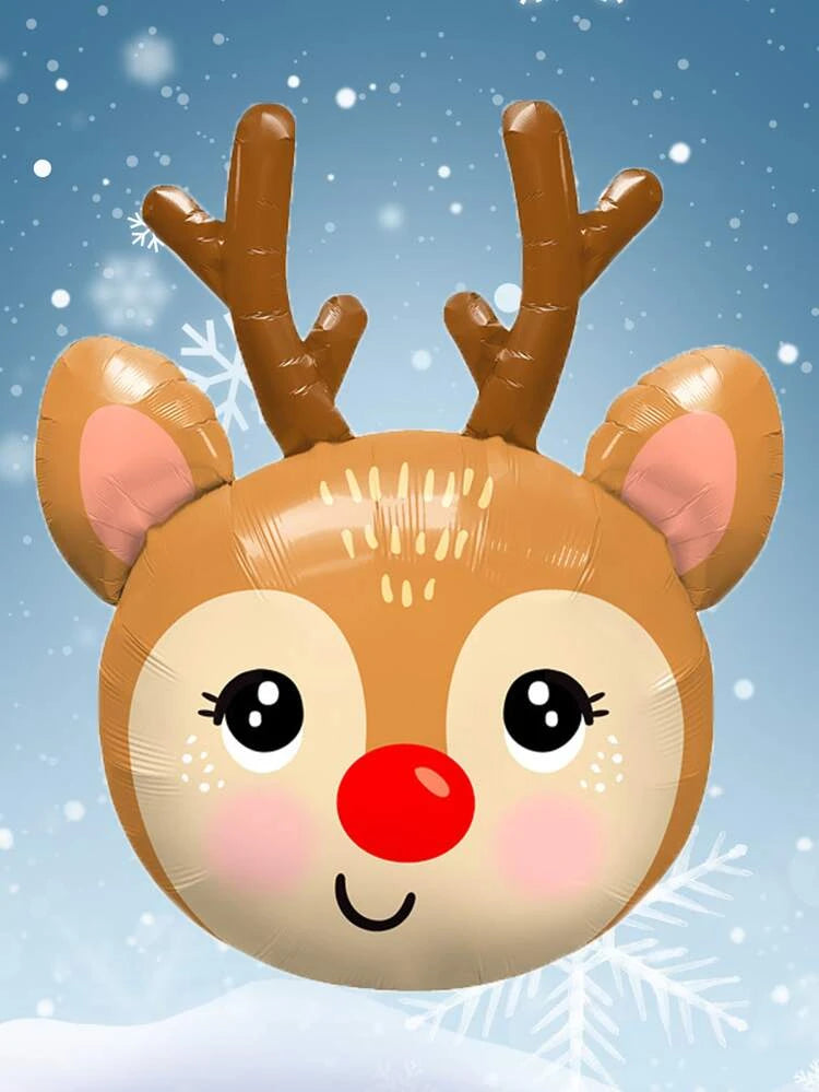 RED NOSED REINDEER JUMBO FOIL BALLOON