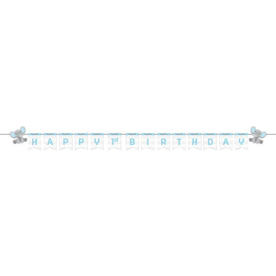 ENCHANTING ELEPHANT BOY SHAPED RIBBON BANNER & STICKERS