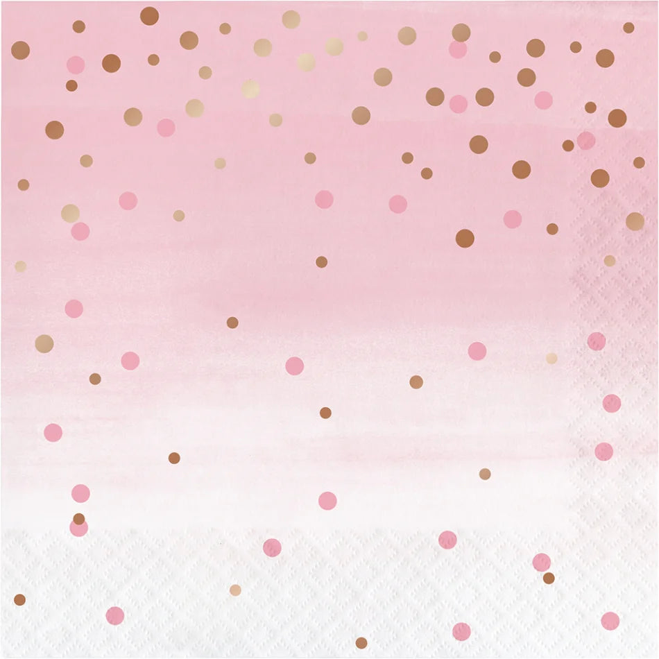 ROSE ALL DAY ROSE GOLD FOIL DOT NAPKINS