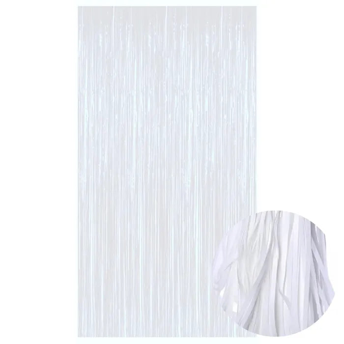 METALLIC WHITE DOOR CURTAIN 90CM X 200CM