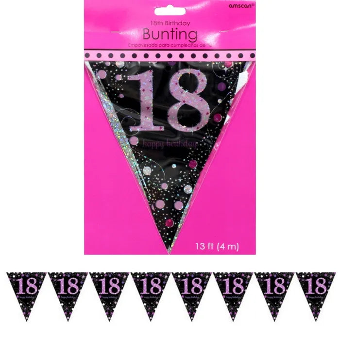 PINK CELEBRATION 18TH BIRTHDAY FLAG BANNER