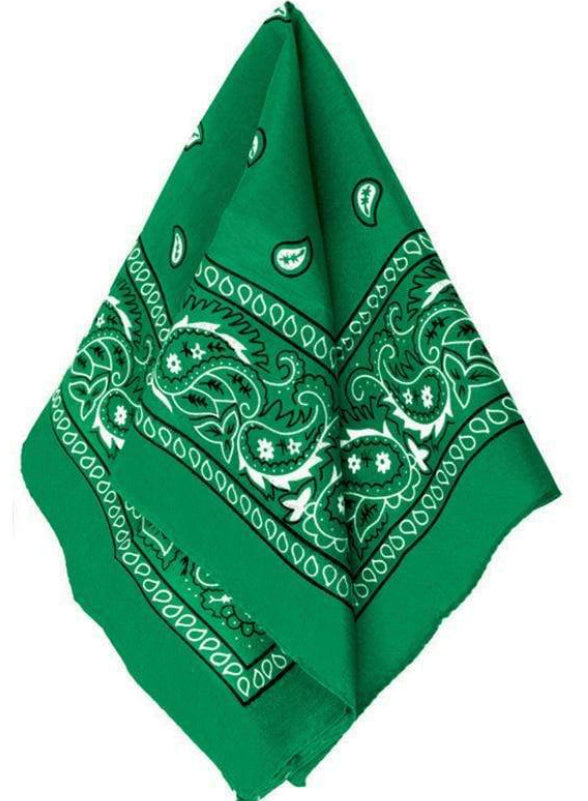 GREEN PAISLEY BANDANA