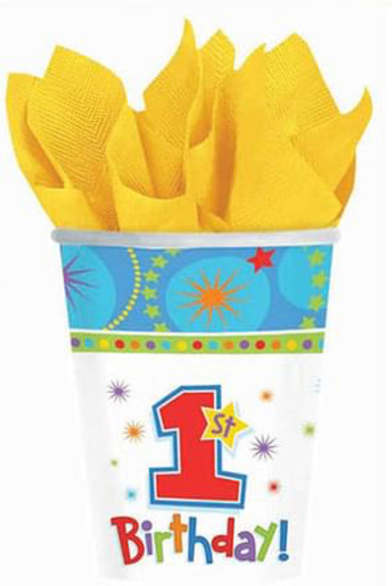 One-derful Birthday Boy Paper Cups - 8pk