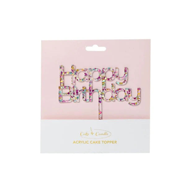 HAPPY BIRTHDAY RAINBOW ACRYLIC TOPPER