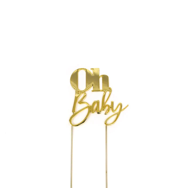 OH BABY GOLD CAKE TOPPER