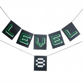 BLACK CUSTOMISABLE BIRTHDAY LEVEL NUMBER BUNTING
