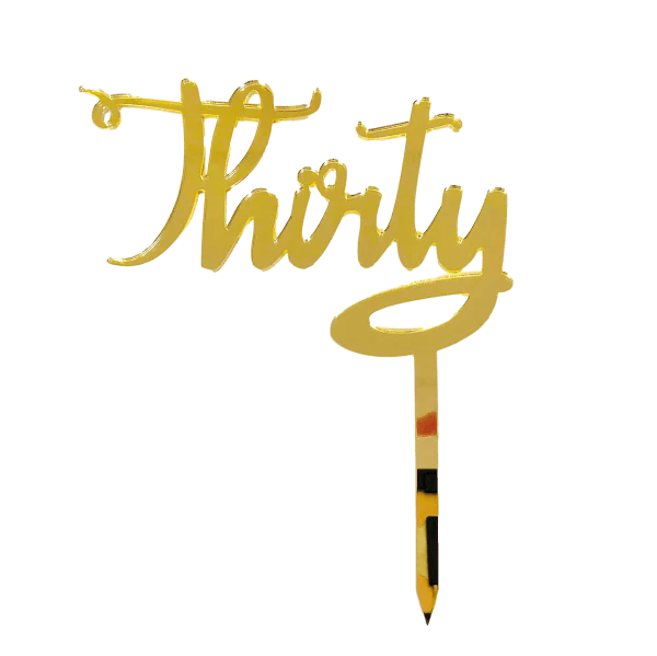 THIRTY GOLD ACRYLIC TOPPER