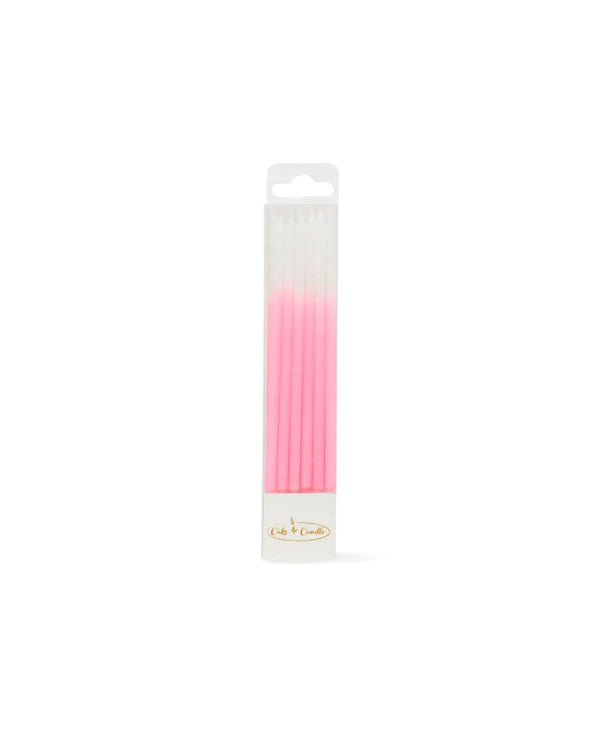 TALL CAKE CANDLES OMBRE PINK