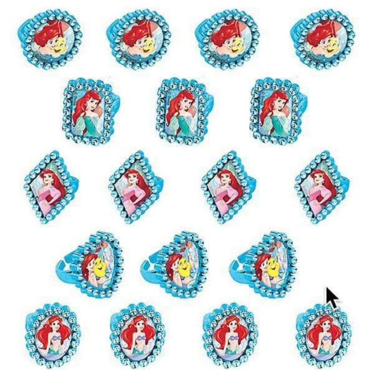 The little mermaid jewel rings