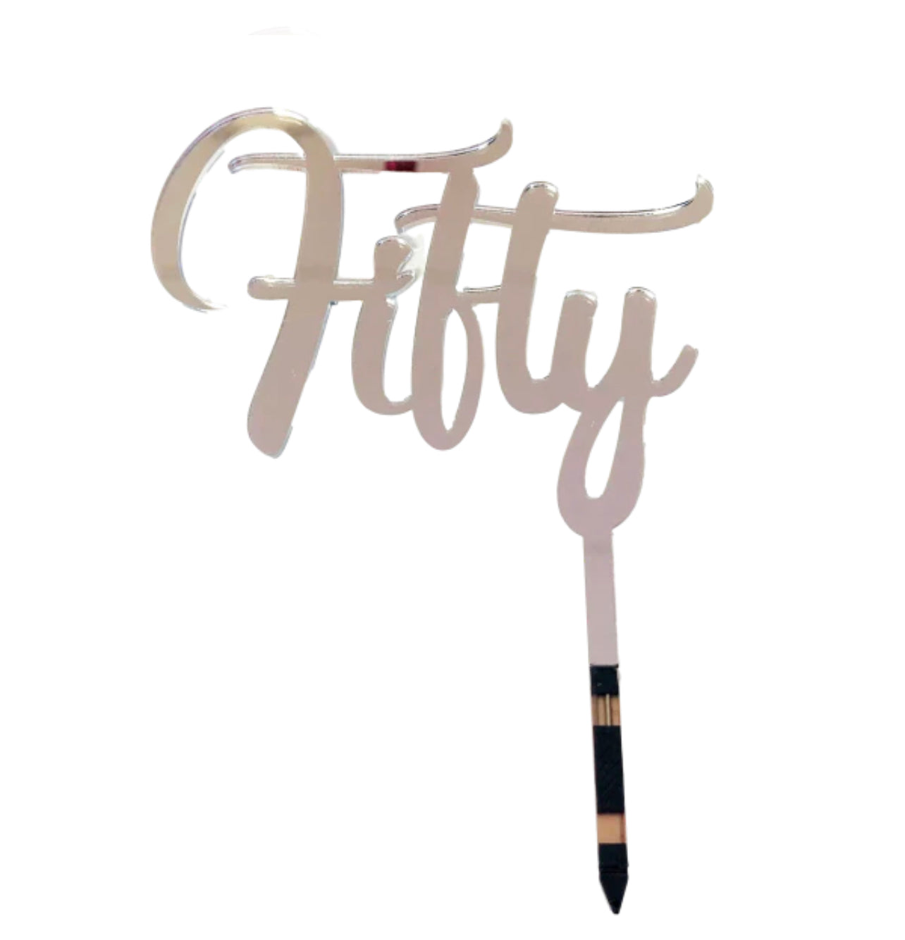 FIFTY SILVER ACRYLIC TOPPER