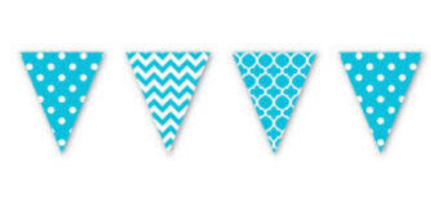 BLUE & WHITE PENNANT BANNER