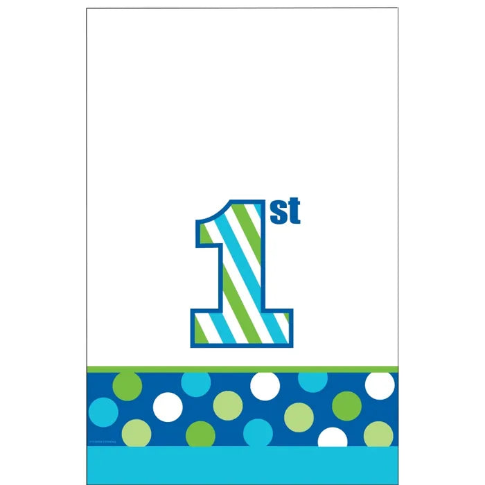SWEET STRIPES BOY PLASTIC TABLECLOTH