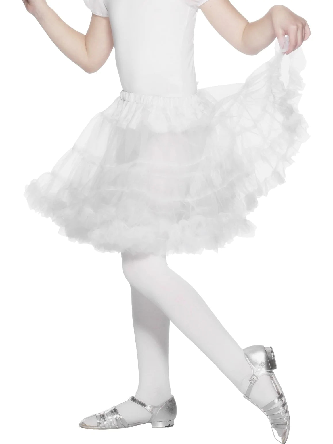 KIDS WHITE PETTICOAT - SIZE M/L