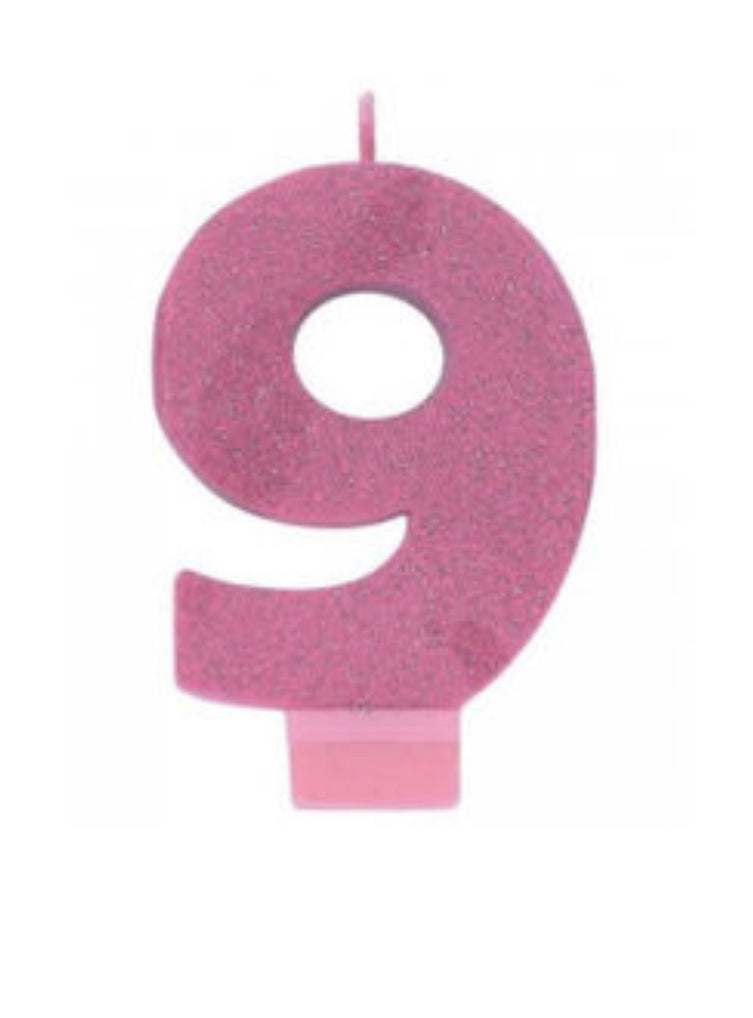PINK GLITTER NUMBER 9