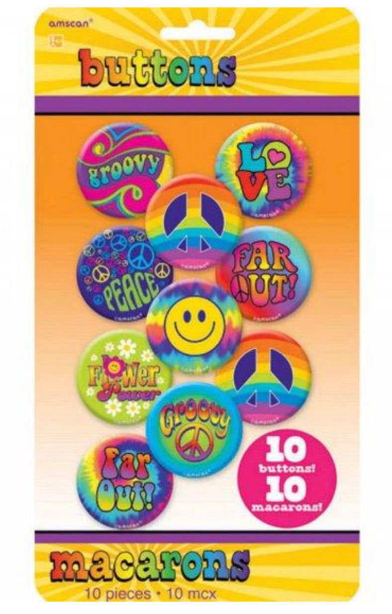 60’s PARTY THEME BUTTONS