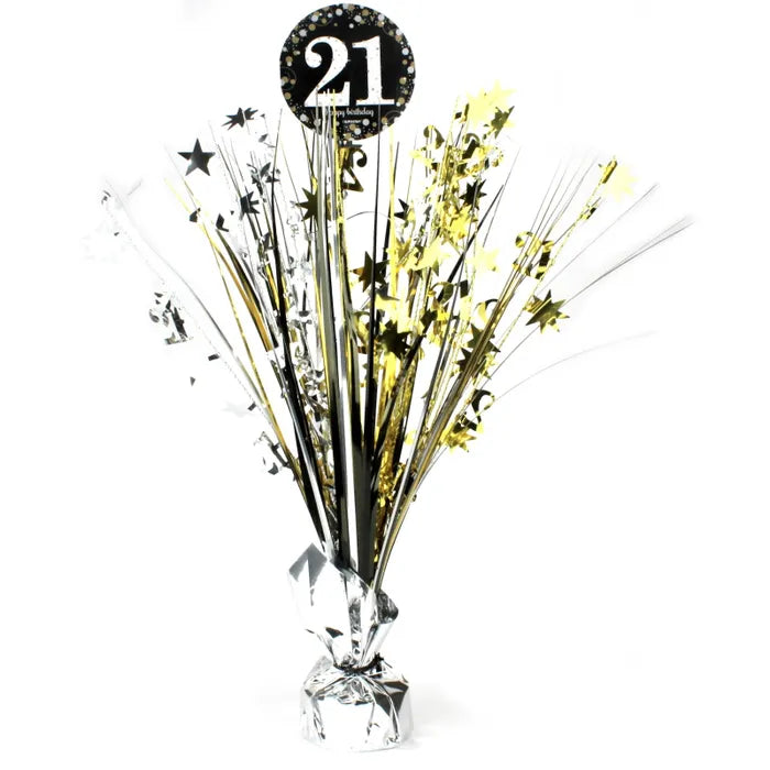 21ST BIRTHDAY FOIL SPRAY CENTREPIECE
