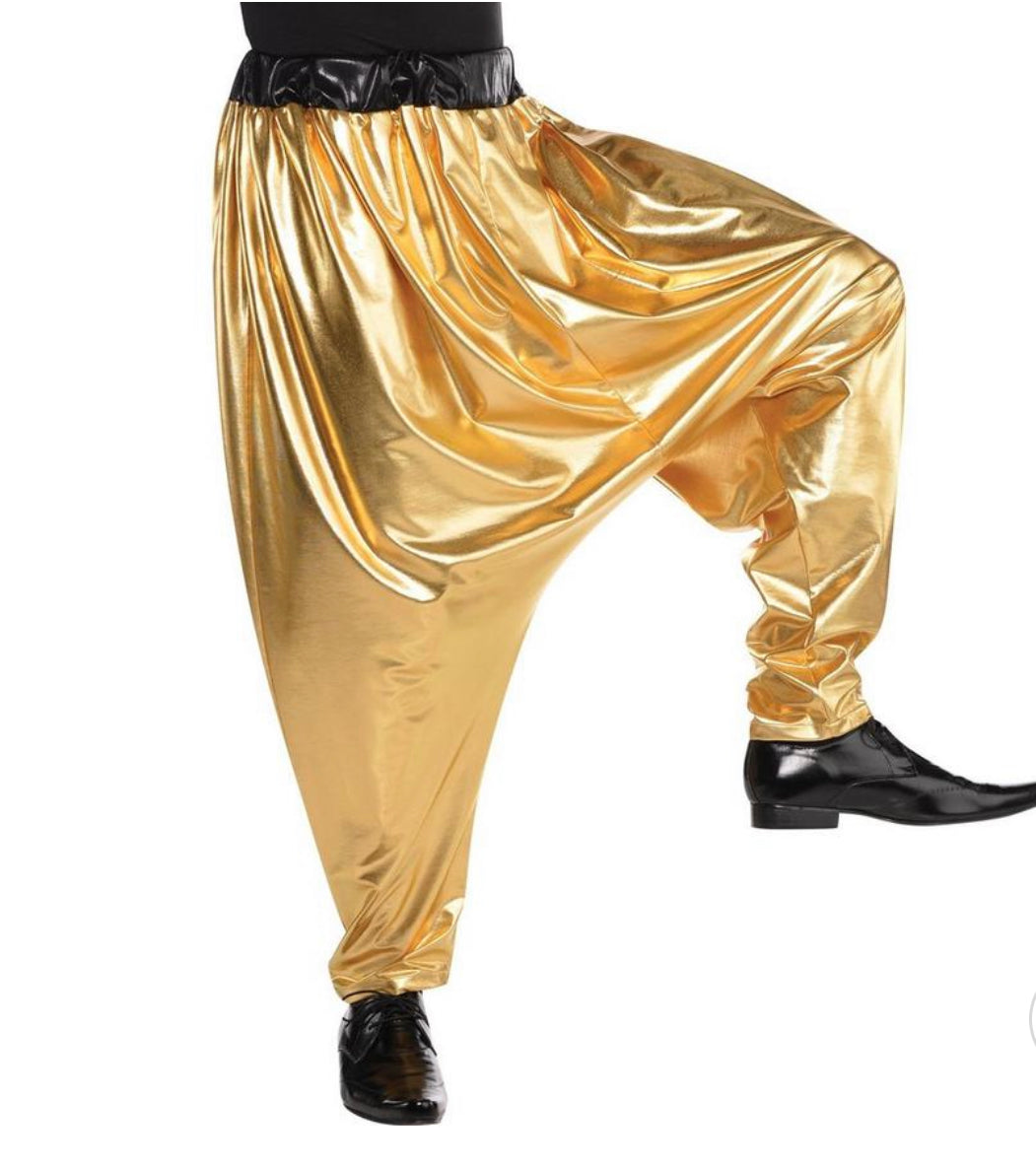 GOLD HIP HOP HAREM PANTS - ONE SIZE