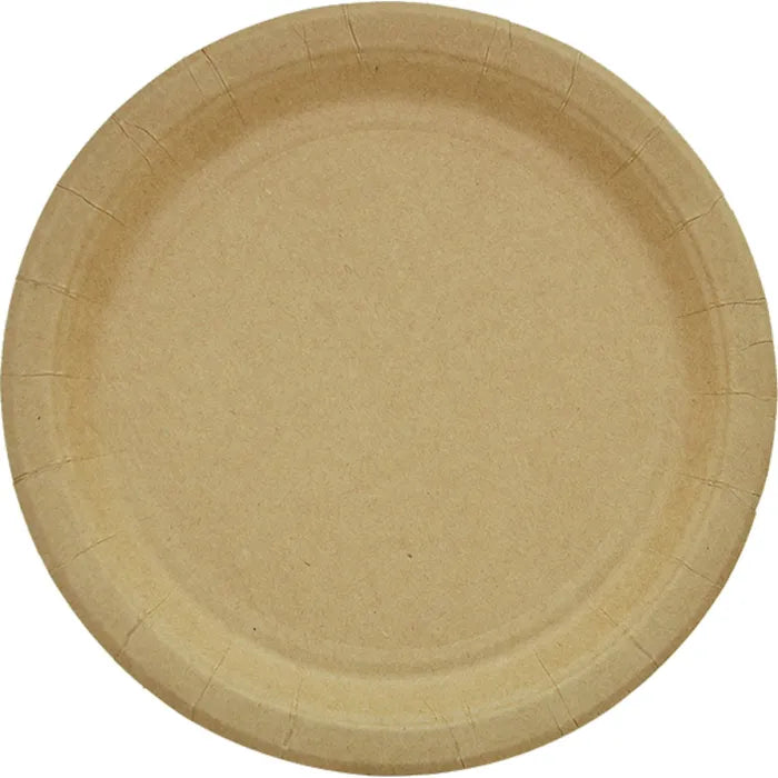 BROWN KRAFT PAPER LARGE PLATES (PACK OF 8)