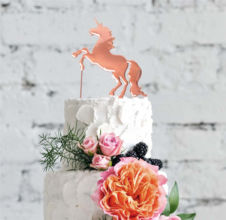ROSE GOLD UNICORN CAKE TOPPER