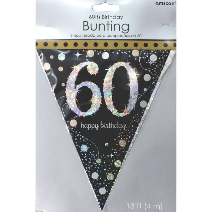 SPARKLING CELEBRATION 60TH BIRTHDAY FLAG BANNER