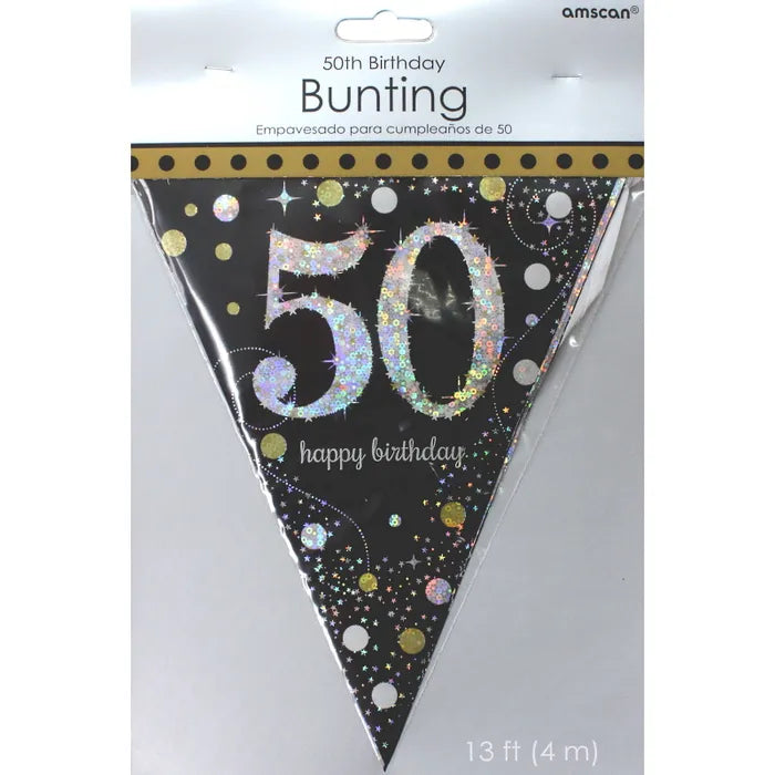 SPARKLING CELEBRATION 50TH BIRTHDAY FLAG BANNER