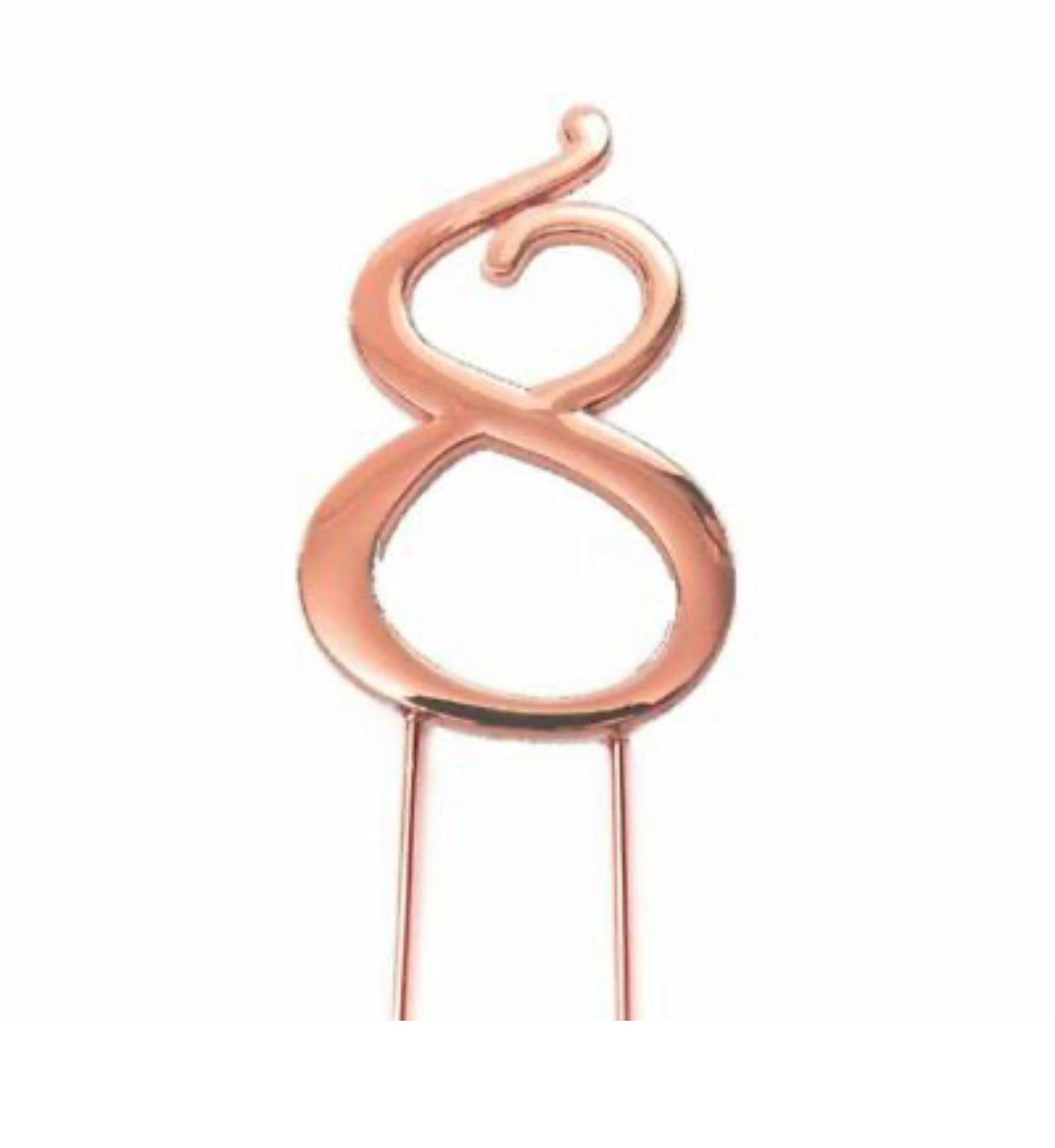 ROSE GOLD NUMBER 8 CAKE TOPPER