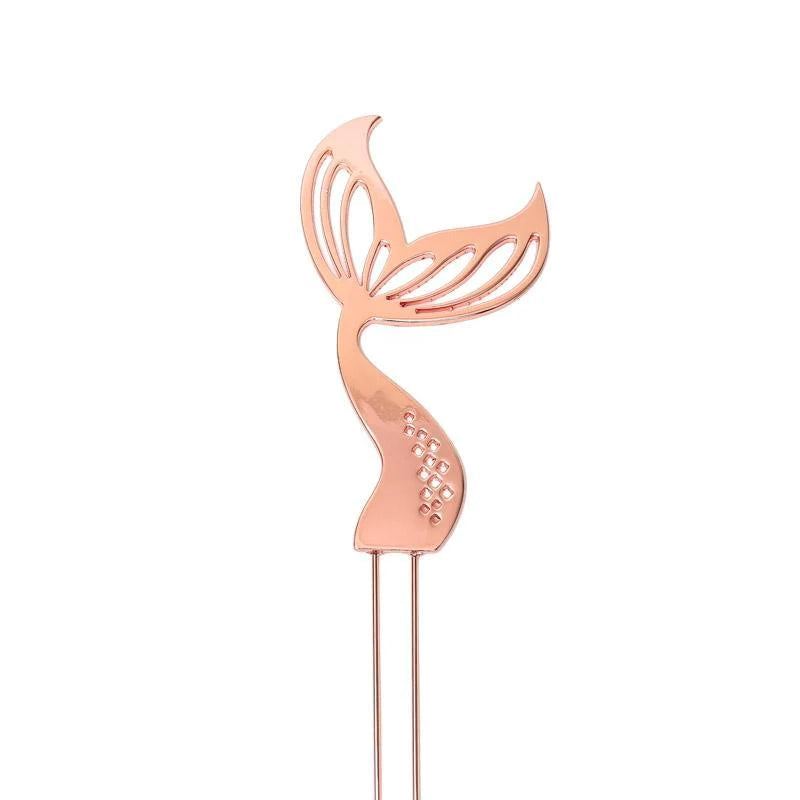 ROSE GOLD MERMAID TAIL CAKE TOPPER