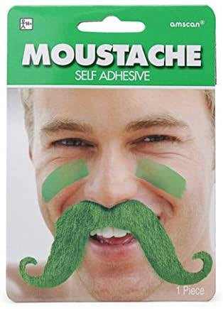 GREEN STICK ON MOUSTACHE