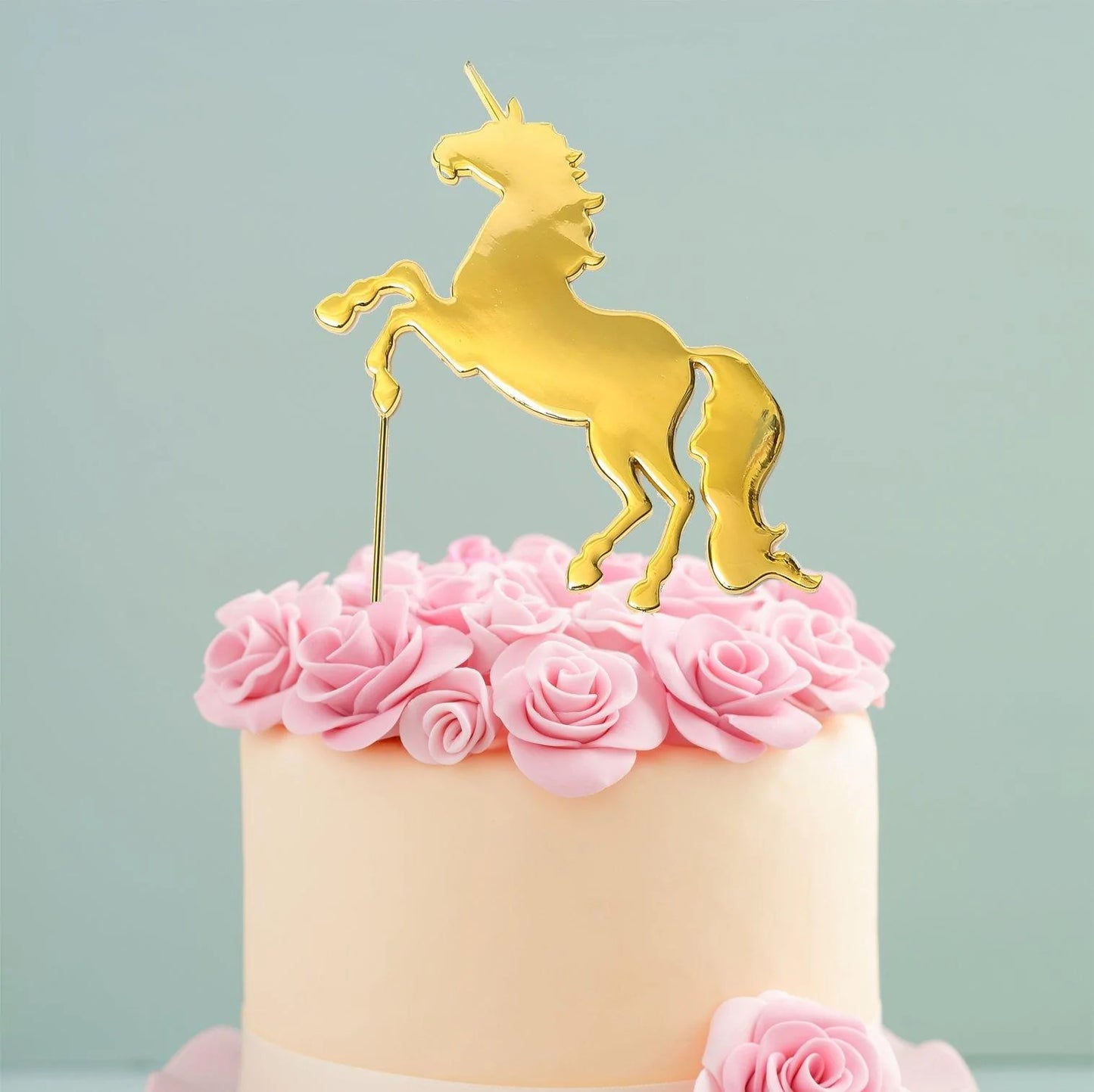 GOLD UNICORN CAKE TOPPER