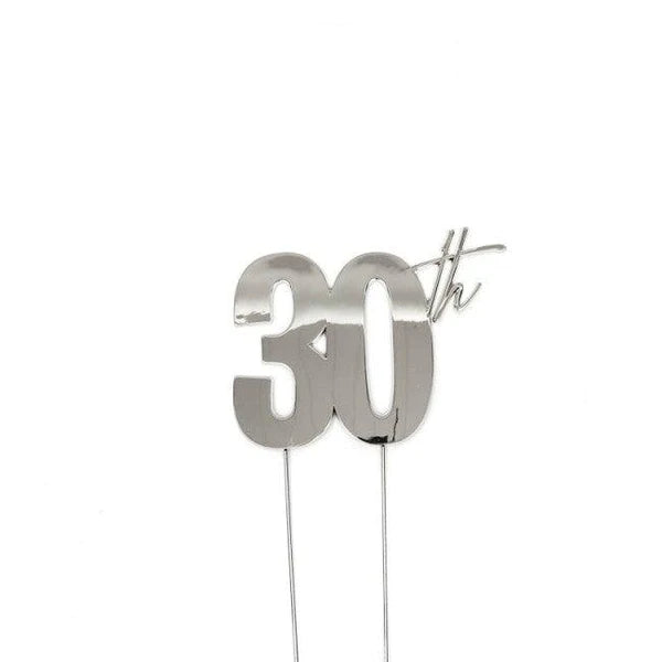 30TH SILVER CAKE TOPPER