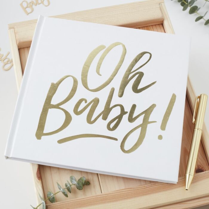 GOLD OH BABY! SHOWER GUEST BOOK