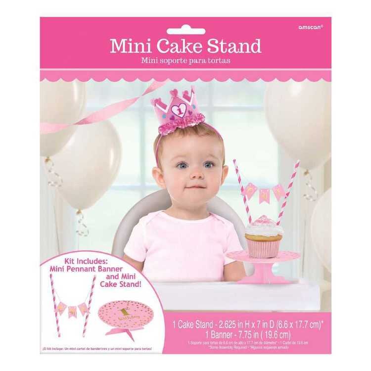 GIRLS 1ST BIRTHDAY MINI CAKE STAND