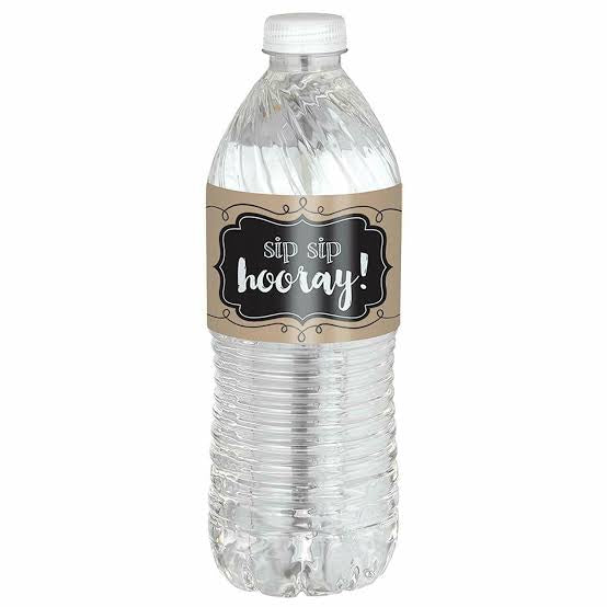 SIP SIP HOORAY WATER BOTTLE LABELS PK24