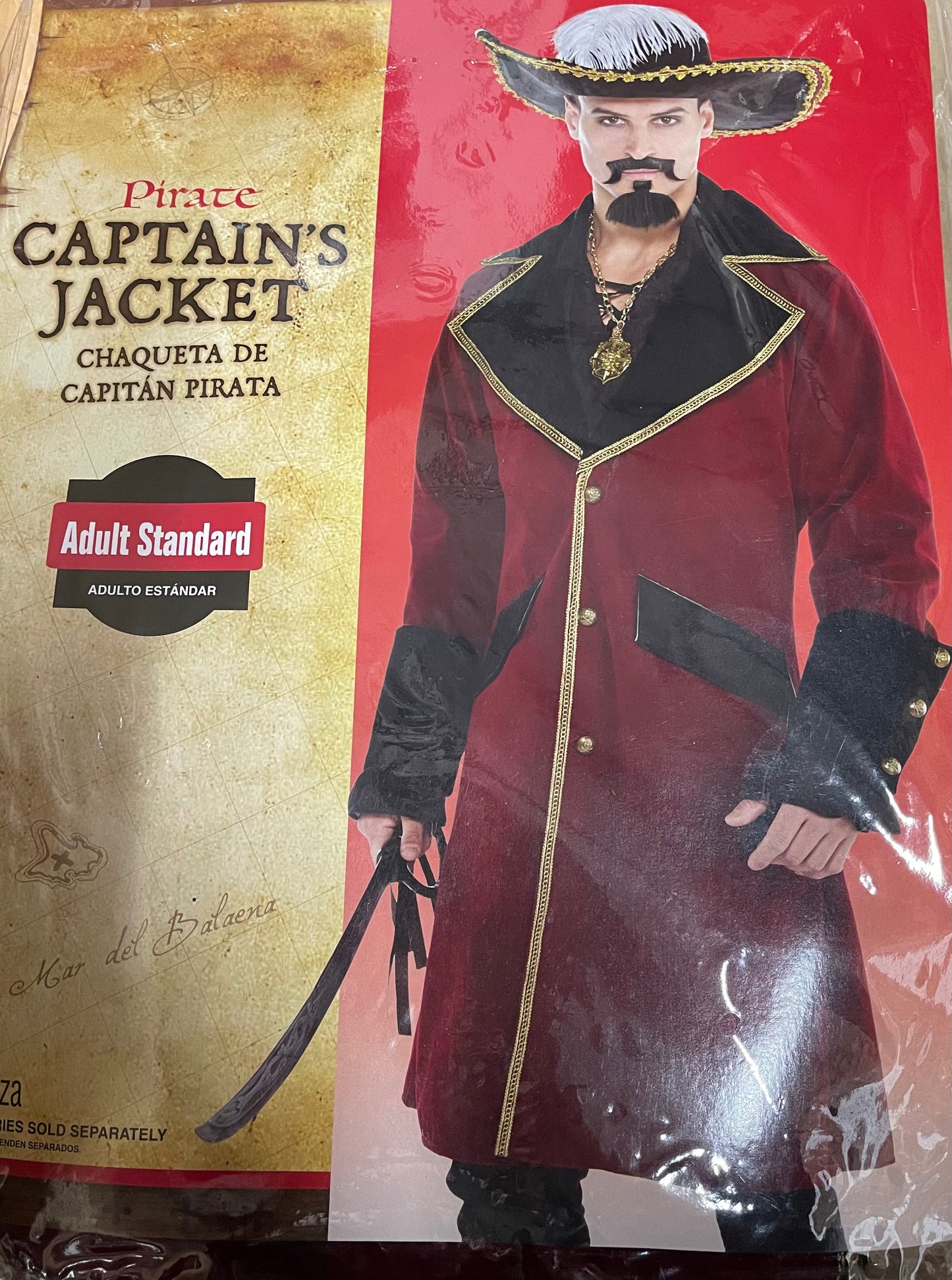 ADULTS PIRATE CAPTAINS JACKET - STANDARD
