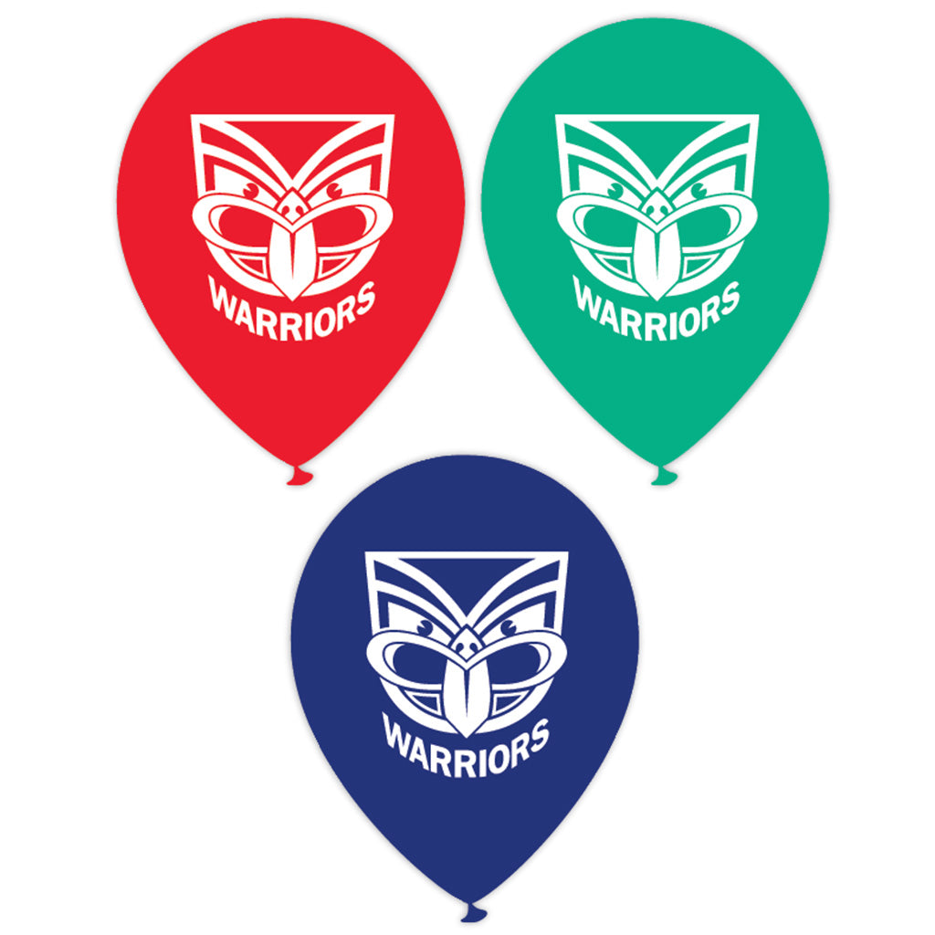New Zealand Warriors NRL printed balloons (10 pack)
