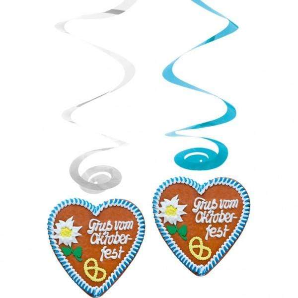 Oktoberfest Bavarian Hanging Swirl Decorations Pack of 4