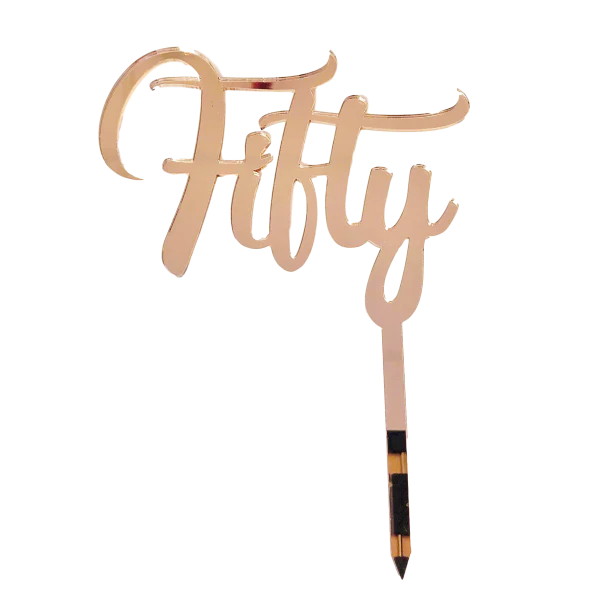 FIFTY ROSE GOLD ACRYLIC TOPPER