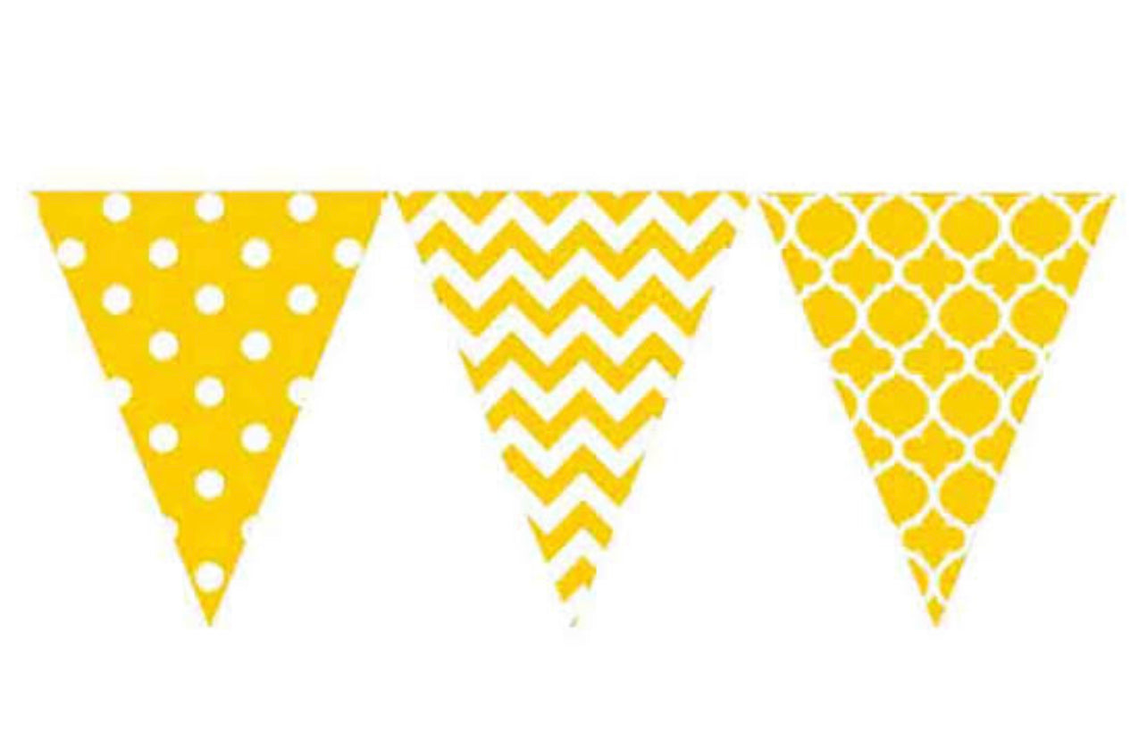 YELLOW & WHITE PENNANT BANNER