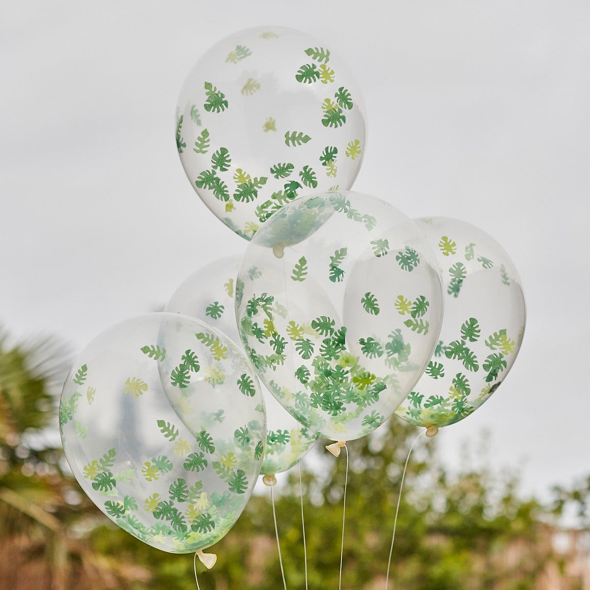 WILD JUNGLE LEAF CONFETTI BALLOONS