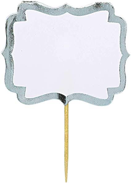 SILVER FOIL LABEL PICKS PK24
