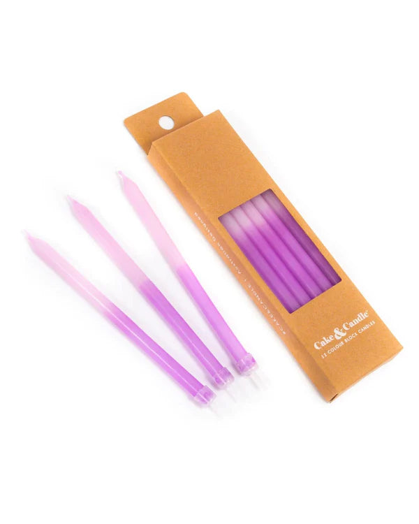 TALL BLOCK COLOUR LILAC CAKE CANDLES