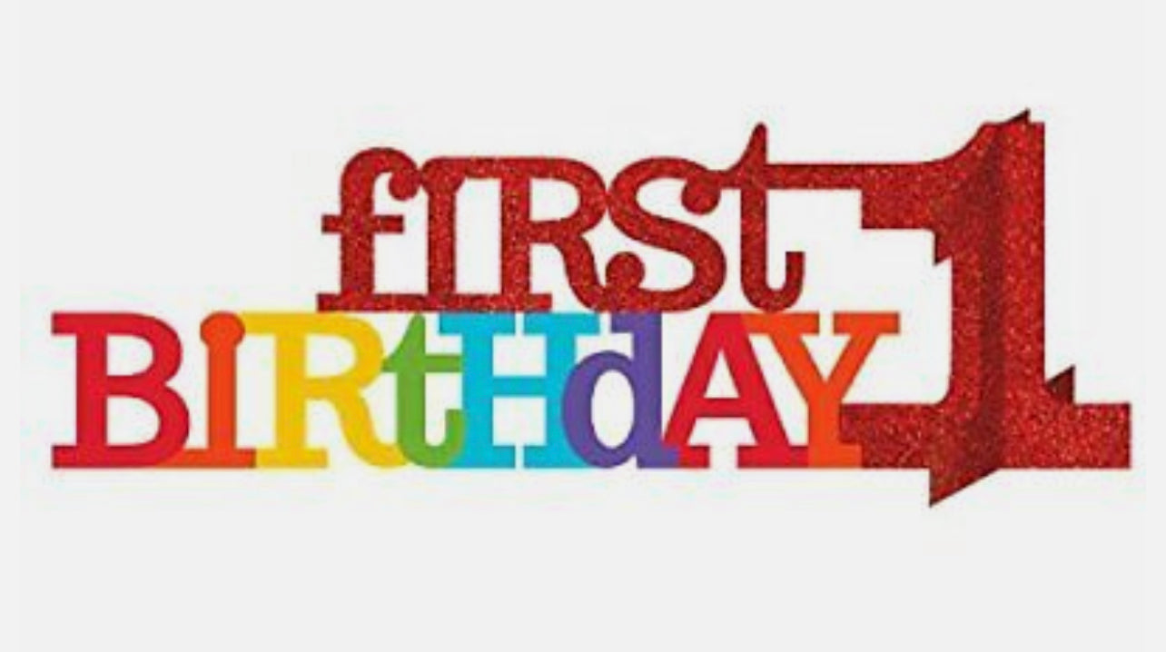 1st Birthday Rainbow Glitter Table Decoration