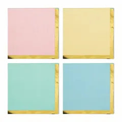 PASTEL CELEBRATIONS SMALL PAPER NAPKINS / SERVIETTES (PACK OF 16)