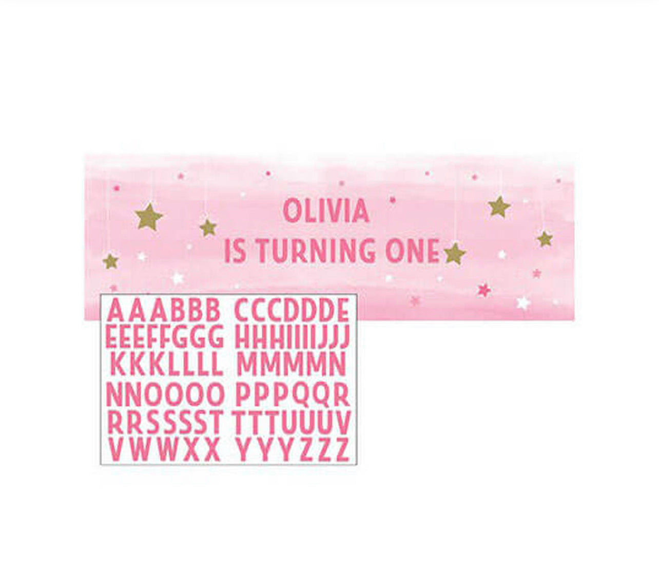 ONE LITTLE STAR GIRL PARTY BANNER